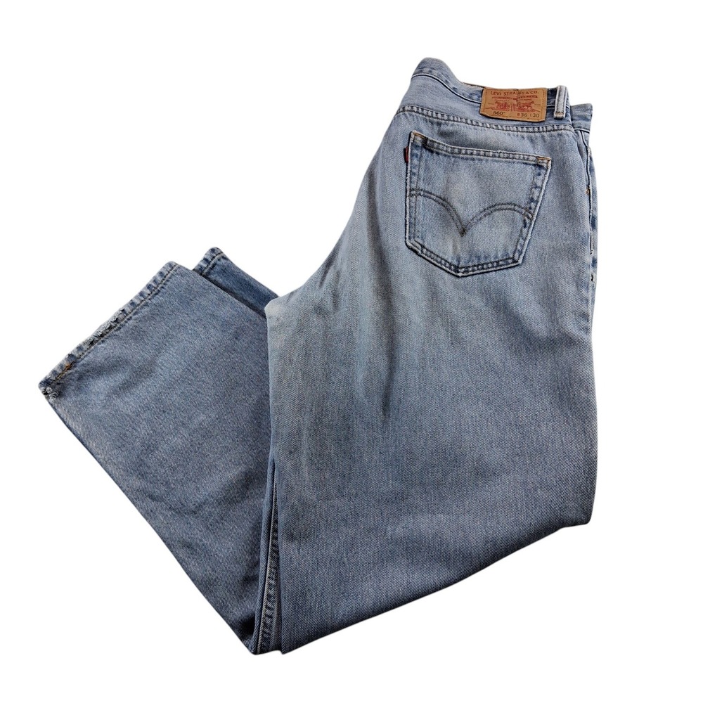 Levi's 560 Comfort Fit Jeans Mens 36x30 Light Wash Baggy Loose Vintage 90s Denim